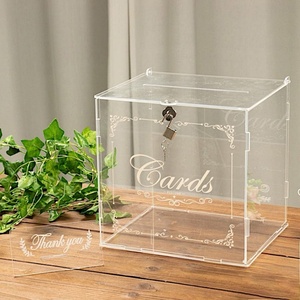 Wholesale Custom for Morden <b>Clear</b> Acrylic Wedding <b>Gift</b> Money Card <b>Box</b> with Lock for Wedding Accessories - Product Image 2