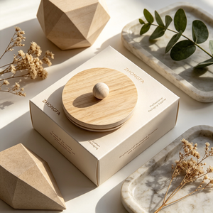 Tapa de madera de fresno personalizada con bajo MOQ, con corcho y sello de silicona para frascos de vidrio de 100 ml para velas, con grabado láser o impresión de logotipo. - Product Image 4