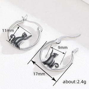 Orecchini a Cerchio E4804 in Oro Bianco a Forma di Animale, Gioielli Raffinati per Uso Quotidiano Femminile - Product Image 5