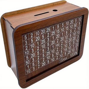 Caja de Ahorros de Madera al por Mayor, Caja de Ahorros Única para el Reto de Ahorro de 10000, Caja de Ahorros con Objetivo de Ahorro y Números - Product Image 3