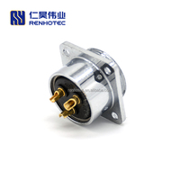 Conector de Aviación de 3 Pines GX25 Macho Cuadrado con Brida de 4 Orificios para Panel