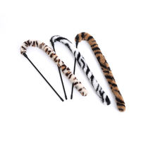 Mainan Penggoda Kucing Interaktif Motif Leopard Berbahan Plush dengan Lonceng, Grosir Pabrik