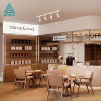 Vitrine d'éclairage LED tendance pour confiserie, mobilier de présentation, comptoir de réception en marbre sur mesure, design de comptoir de café
