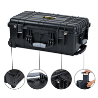 Valise de transport portable antichoc en plastique rigide pour outils, étanche, avec roulettes, pour le transport de matériel