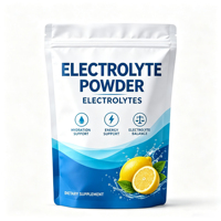 Poudre d'électrolytes pure de marque privée, compléments sportifs, antioxydant, hydratation pour adultes, croissance musculaire, naturel, HACCP, Halal