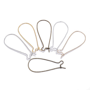 Teardrop U-Shaped Ear Hooks Silver Gold Antique <b>Bronze</b> Rhodium KC Gold Plated Iron For Earring Making Jewelry Findings - Product Image 5