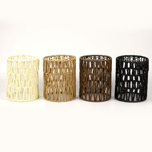 Paper <b>Rope</b> Pendant Lamp Shade Cylinder Multicolor Handmade Woven Eco Friendly <b>Lighting</b> Decoration - Product Image 4