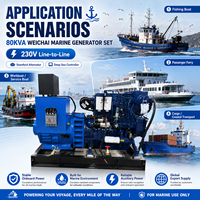 Groupe électrogène marin Weichai 80 KVA 230 V avec alternateur Stamford et contrôleur Deep Sea, générateur diesel pour bateau