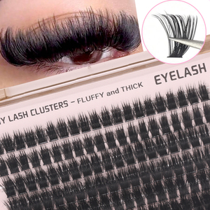 200 Piezas de Pestañas en Racimo Personalizables de 10 Líneas, 10p-150p, Curvatura D, Longitud Mixta para Looks Naturales a Dramáticos, Pestañas en Abanico - Product Image 3