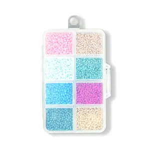 Accesorios hechos a mano, 8 colores, cuentas galvanizadas DIY, 2mm, 12/0, cuentas de semillas de vidrio, juego de manualidades para fabricación de pulseras de joyería