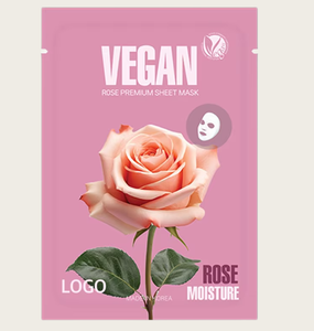 แผ่นมาส์กหน้าวีแกนกุหลาบ ไฮยาลูรอนิค แอซิด บำรุงผิวให้ชุ่มชื้น กระจ่างใส โรแมนติก สกินแคร์วีแกน รับรองมาตรฐานวีแกน ผลิตในเกาหลี ODM OEM - Product Image 2