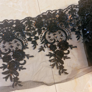 Bán buôn Sequins Bridal thêu sang trọng hạt Wedding Tulle đính cườm ren <span class=keywords><strong>TRIM</strong></span> vải cho Ăn mặc - Product Image 4