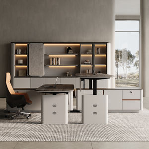 <span class=keywords><strong>Bureau</strong></span> d'ordinateur moderne <span class=keywords><strong>de</strong></span> luxe léger et écologique, réglage électrique intelligent à double moteur, hauteur ajustable, <span class=keywords><strong>rangement</strong></span> verrouillable, <span class=keywords><strong>bois</strong></span> simple - Product Image 5