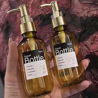 Flacon pompe doré de luxe vide pour gel douche 10oz 16oz Contenant en plastique vide pour shampoing et gel douche Emballage cosmétique