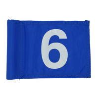 Mini drapeaux à épingles de golf de 9x6 pouces pour trou de pratique en nylon avec tube inséré et drapeau de jardin numéroté (ensemble)