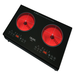 Bếp Điện 2 Tấm Thời Trang 110V 220V, Bếp Hồng Ngoại Nấu Gốm Điện Tử Tích Hợp Cảm Ứng Kép R3500W 4000W - Product Image 1