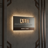 Enseigne commerciale personnalisée rétroéclairée par LED, en acier inoxydable et acrylique, couleur or, étanche IP54, télécommande, lettres 3D pour extérieur