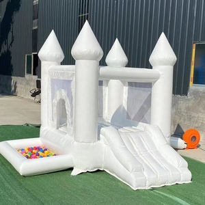 Maison de rebond gonflable blanche personnalisée en gros avec toboggan et fosse à balles château gonflable pour aire de jeux intérieure pour enfants pour la fête - Product Image 2