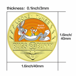 Moneda Conmemorativa de Bugs Bunny, Animación Clásica Americana, Bañada en Oro, 40 mm, Regalo para Coleccionistas - Product Image 6