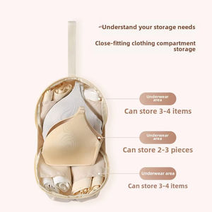 优质棉质时尚便携式文胸内衣袜子收纳袋三合一女式旅行商务旅行柔软 - Product Image 4