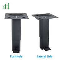 Colonne de levage pneumatique noire moderne réglable en hauteur avec pédale – Base de bureau assis-debout à une seule jambe