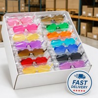 Randlose Herzförmige Sonnenbrille Transparente Gelee-Farbe Neuartige Partybrille für Frauen Hochzeit Geburtstag Festival Großhandel