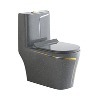 WC monobloc en céramique design Gold Line, couleur vert-gris, pour salle de bain