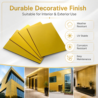 Panneau composite en alliage d'aluminium ACP de 4 mm avec revêtement UV résistant aux rayures, face miroir, panneau de décoration murale