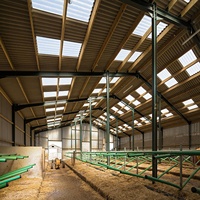 Construcción prefabricada ligera moderna de bajo costo, estructura de techo de acero, edificios, granja, Granero, casa, cobertizo de vacas lecheras, construcción de ganado