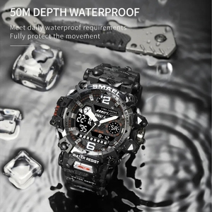 <span class=keywords><strong>Montre</strong></span> Smael 8072 pour <span class=keywords><strong>homme</strong></span>, affichage numérique et analogique, élégante, multifonctionnelle, étanche 3ATM, <span class=keywords><strong>montre</strong></span> de sport - Product Image 5