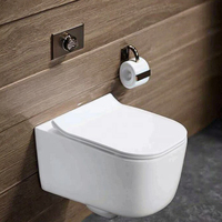 Cuvette de toilette murale moderne nouvellement sortie toilettes monobloc à double chasse matte noir blanc gris