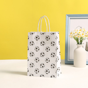 Creative <strong>Football</strong> <strong>Party</strong> Favor <strong>Bags</strong> Kraft Paper Tote <strong>Bags</strong> with Handle for Sports Fan Game Day Soccer Fans Gift Packaging - Product Image 3