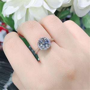 Bague en zircon marquise pleine, œuf de pigeon, luxe, sertissage en grappe exagéré, plaqué argent, cuivre, bijoux de mode - Product Image 2