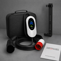 Station de recharge pour véhicules électriques, chargeur portable pour véhicules électriques, borne de recharge murale 22 kW 11 kW triphasée EVSE, application intelligente, 6 m, recharge de véhicules électriques
