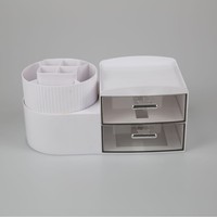 Organisateur de bijoux de bureau Shangyoujia pour dortoir, en PET, avec design coulissant ; pour maquillage, rouge à lèvres, poudre, pinceaux