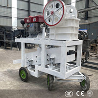 Mini-concasseur à mâchoires mobile économique pour minerai d'or, alimenté au diesel, avec crible, à vendre en Afrique du Sud