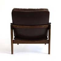 Fauteuil de salon moderne de style nordique, personnalisable, avec revêtement sur mesure, démontable, en bois massif, pour le salon