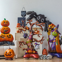Grand ballon en aluminium sur pied pour Halloween, motifs momie, sorcière, citrouille, fantôme, crâne, pour fête d'Halloween, bar, centre commercial, décoration intérieure, vente en gros