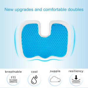 Chất lượng cao Coccyx chỉnh hình ghế đệm làm mát Gel Ghế Đệm Bộ nhớ bọt Ergonomic áp lực cứu trợ Ghế đệm - Product Image 5