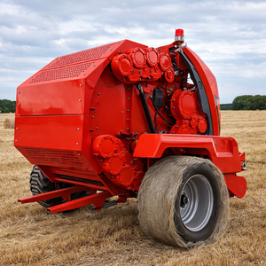 Empacadora automática de heno redonda con accionamiento por toma de fuerza (PTO), envoltura de hilo y red, serie 870, caja de cambios y transmisión para la cosecha de forraje agrícola - Product Image 4