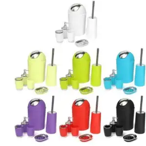 Dispensador de loción, soporte para cepillo de dientes, <span class=keywords><strong>jabonera</strong></span>, vaso, soporte para cepillo de <span class=keywords><strong>baño</strong></span>, accesorios de <span class=keywords><strong>baño</strong></span>, juegos modernos, 6 uds. - Product Image 1