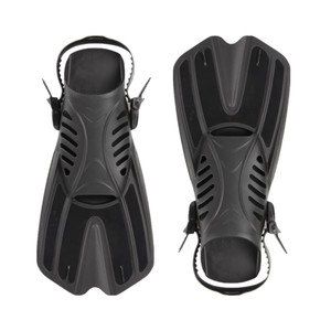 Adjustable Diving Fins Open <b>Heel</b> Rubber Swim Training Equipment Unisex Short Snorkeling Fins Black <b>Red</b> Blue Size F13 - Product Image 1