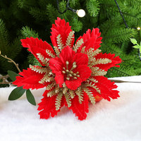 Décorations de Noël pour l'arbre de Noël, Petits pendentifs, Fleurs de Noël en flanelle 20 cm, Accessoires de photographie, Scènes de fenêtre