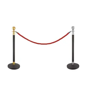 Whole Black Velvet Tickets Waiting Line Barrier Stand With 1.5 Meter Rope Pole Barrier