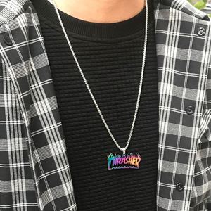 Thép Titan Vòng cổ mặt dây chuyền Hip Hop phong cách nam ngọc trai mặt dây chuyền retro Mặt dây chuyền hợp kim trang trí Vòng cổ thép không gỉ - Product Image 3