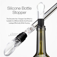 Accessoires de bar portables en acier inoxydable, refroidisseur à vin en métal, bâton refroidisseur pour bouteille de vin avec fonction de refroidissement/aérateur et verseur