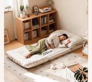 Lazy Floor Leisure Chair with 6-Gear <b>Adjustable</b> Hardware, Corduroy Fabric Sponge Filling Carton Pack for Bedroom & Apartment Use - Product Image 3