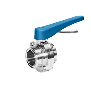 Sanitary Food Grade Plastic Or Stainless Steel Gripper Handle 12 Position Butterfly Valve