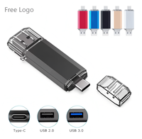 Clé USB OTG Type C avec logo personnalisé, 2 Go, 4 Go, 8 Go, 16 Go, 32 Go, 64 Go, 128 Go, USB 2.0, haute vitesse, double lecteur, vente en gros, cadeau