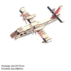 Atacado De Madeira Avião De Lutador Modelo Puzzle DIY <span class=keywords><strong>Aircraft</strong></span> 3D Jigsaw Crianças Brinquedos Presentes Artesanato - Product Image 6